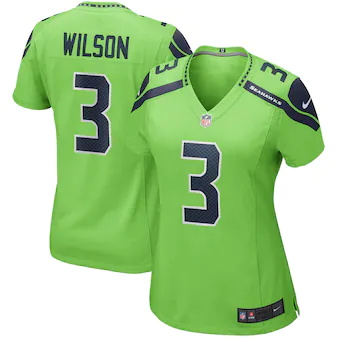 womens nike russell wilson neon green seattle seahawks alte